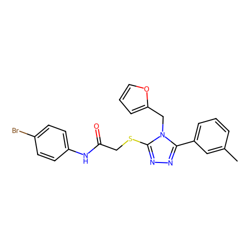 N-(4-bromophenyl)-2-{[4-(furan-2-ylmethyl)-5-(3-methylphenyl)-4H-1,2,4-triazol-3-yl]sulfanyl}acetamide structure