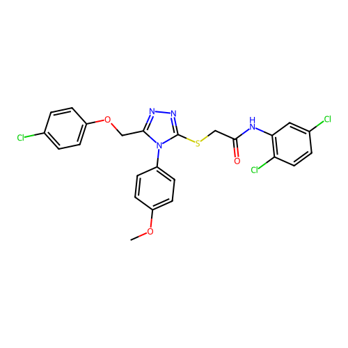 2-((5-((4-chlorophenoxy)methyl)-4-(4-methoxyphenyl)-4H-1,2,4-triazol-3-yl)thio)-N-(2,5-dichlorophenyl)acetamide structure
