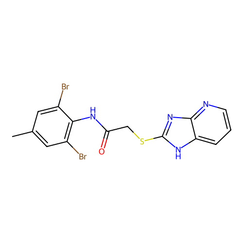 N-(2,6-dibromo-4-methylphenyl)-2-(1H-imidazo[4,5-b]pyridin-2-ylsulfanyl)acetamide structure