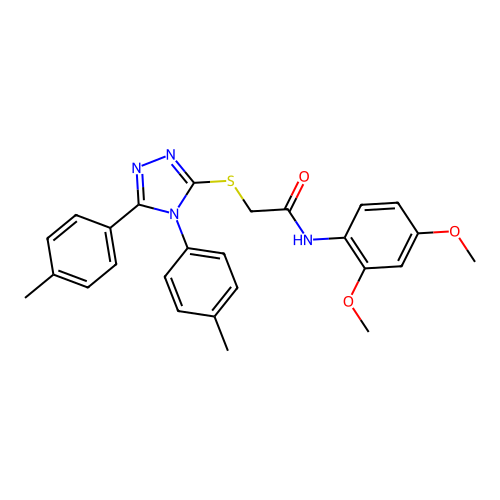 2-[[4,5-bis(4-methylphenyl)-1,2,4-triazol-3-yl]sulfanyl]-N-(2,4-dimethoxyphenyl)acetamide structure