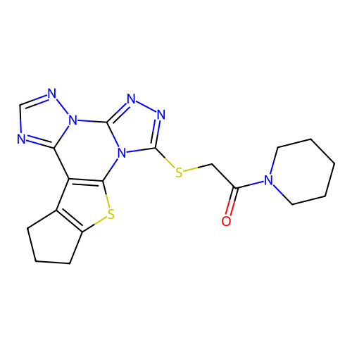 C18H19N7OS2 structure