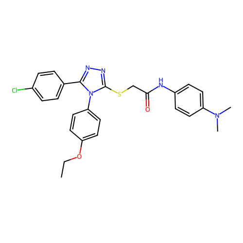 2-{[5-(4-chlorophenyl)-4-(4-ethoxyphenyl)-4H-1,2,4-triazol-3-yl]sulfanyl}-N-[4-(dimethylamino)phenyl]acetamide structure