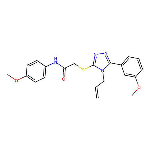 N-(4-methoxyphenyl)-2-{[5-(3-methoxyphenyl)-4-(prop-2-en-1-yl)-4H-1,2,4-triazol-3-yl]sulfanyl}acetamide structure