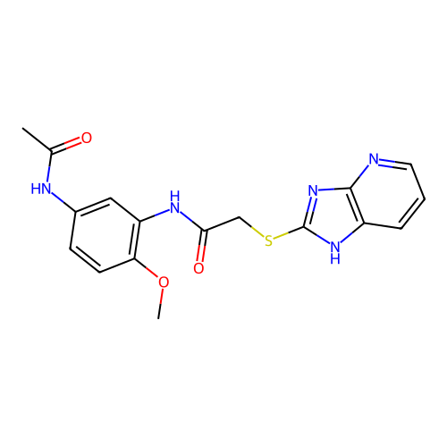 2-((3H-imidazo[4,5-b]pyridin-2-yl)thio)-N-(5-acetamido-2-methoxyphenyl)acetamide structure