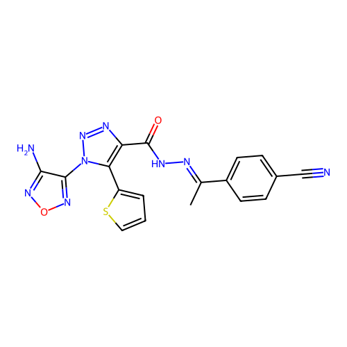 C18H13N9O2S structure