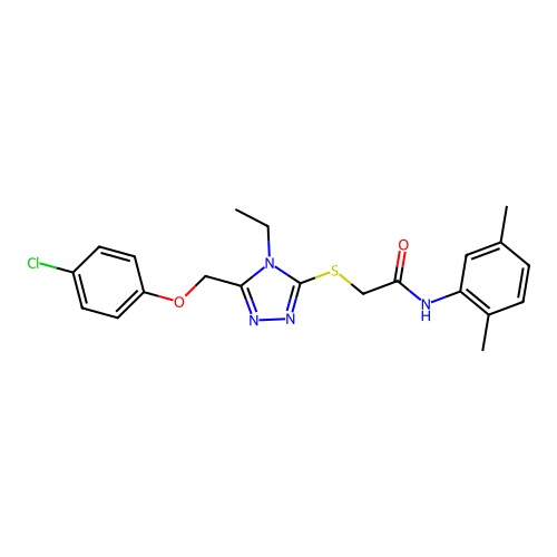 2-((5-((4-chlorophenoxy)methyl)-4-ethyl-4H-1,2,4-triazol-3-yl)thio)-N-(2,5-dimethylphenyl)acetamide structure