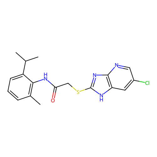 2-((6-chloro-3H-imidazo[4,5-b]pyridin-2-yl)thio)-N-(2-isopropyl-6-methylphenyl)acetamide structure