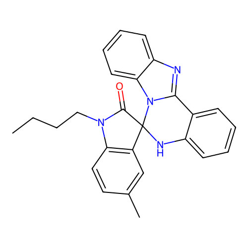 1'-butyl-5'-methyl-5H-spiro[benzimidazo[1,2-c]quinazoline-6,3'-indol]-2'(1'H)-one structure