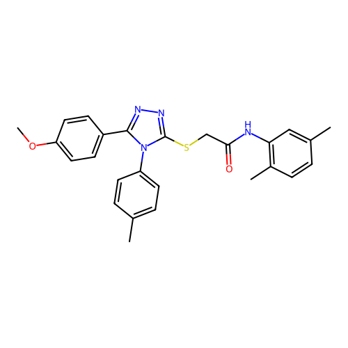 N-(2,5-dimethylphenyl)-2-{[5-(4-methoxyphenyl)-4-(4-methylphenyl)-4H-1,2,4-triazol-3-yl]sulfanyl}acetamide structure