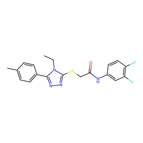 N-(3,4-difluorophenyl)-2-((4-ethyl-5-(p-tolyl)-4H-1,2,4-triazol-3-yl)thio)acetamide structure