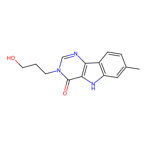3-(3-hydroxypropyl)-7-methyl-3,5-dihydro-4H-pyrimido[5,4-b]indol-4-one structure