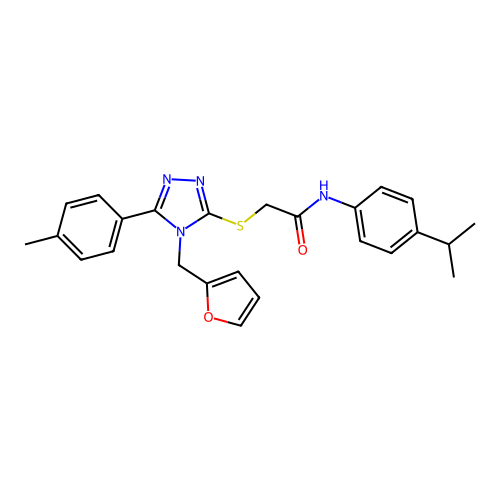 2-{[4-(furan-2-ylmethyl)-5-(4-methylphenyl)-4H-1,2,4-triazol-3-yl]sulfanyl}-N-[4-(propan-2-yl)phenyl]acetamide structure
