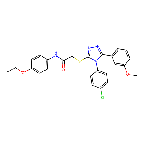 2-{[4-(4-chlorophenyl)-5-(3-methoxyphenyl)-4H-1,2,4-triazol-3-yl]sulfanyl}-N-(4-ethoxyphenyl)acetamide structure