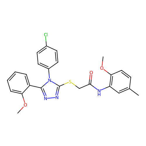 2-{[4-(4-chlorophenyl)-5-(2-methoxyphenyl)-4H-1,2,4-triazol-3-yl]sulfanyl}-N-(2-methoxy-5-methylphenyl)acetamide structure