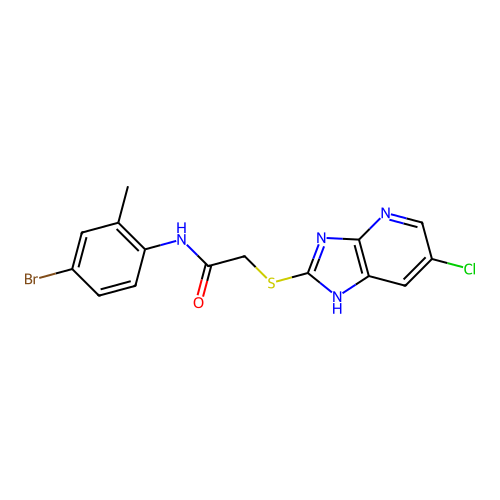 N-(4-bromo-2-methylphenyl)-2-[(6-chloro-1H-imidazo[4,5-b]pyridin-2-yl)sulfanyl]acetamide structure