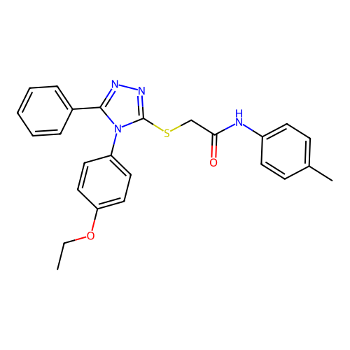 2-[[4-(4-ethoxyphenyl)-5-phenyl-1,2,4-triazol-3-yl]sulfanyl]-N-(4-methylphenyl)acetamide structure