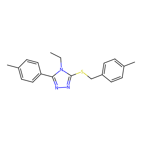 4-ethyl-3-[(4-methylbenzyl)sulfanyl]-5-(4-methylphenyl)-4H-1,2,4-triazole structure