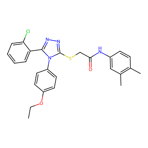 2-{[5-(2-chlorophenyl)-4-(4-ethoxyphenyl)-4H-1,2,4-triazol-3-yl]sulfanyl}-N-(3,4-dimethylphenyl)acetamide structure