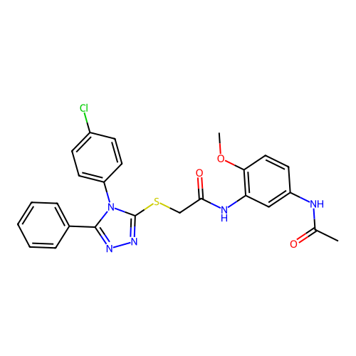2-{[4-(4-chlorophenyl)-5-phenyl-4H-1,2,4-triazol-3-yl]sulfanyl}-N-(5-acetamido-2-methoxyphenyl)acetamide structure