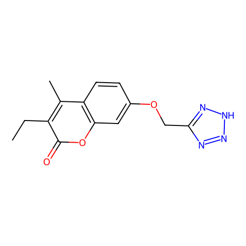 3-ethyl-4-methyl-7-(1H-tetrazol-5-ylmethoxy)-2H-chromen-2-one structure