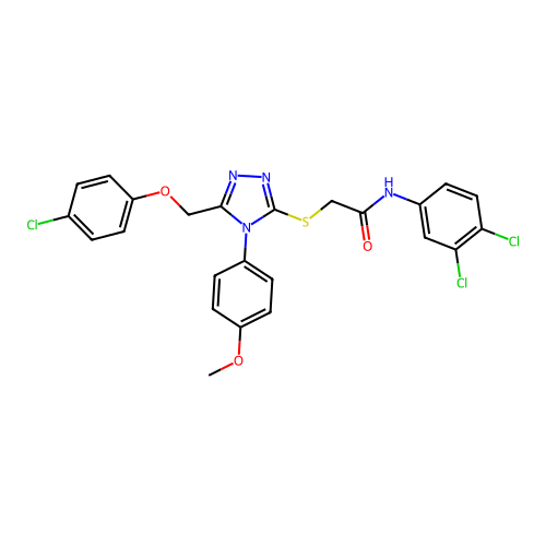 2-((5-((4-chlorophenoxy)methyl)-4-(4-methoxyphenyl)-4H-1,2,4-triazol-3-yl)thio)-N-(3,4-dichlorophenyl)acetamide structure