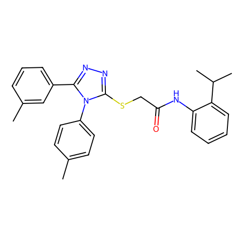 2-{[5-(3-methylphenyl)-4-(4-methylphenyl)-4H-1,2,4-triazol-3-yl]sulfanyl}-N-[2-(propan-2-yl)phenyl]acetamide structure