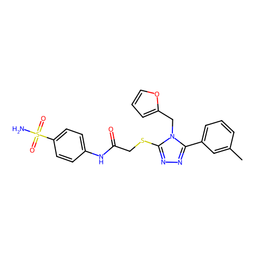 2-{[4-(furan-2-ylmethyl)-5-(3-methylphenyl)-4H-1,2,4-triazol-3-yl]sulfanyl}-N-(4-sulfamoylphenyl)acetamide structure