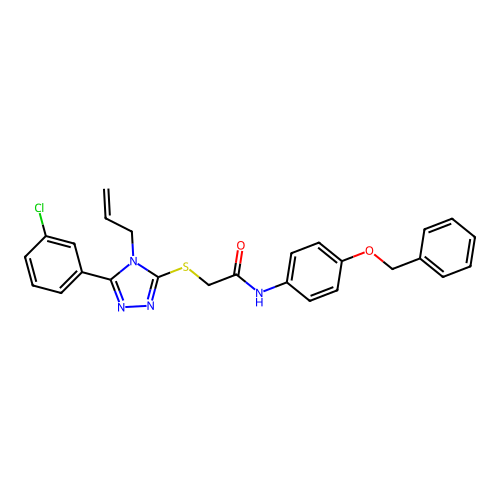 N-[4-(benzyloxy)phenyl]-2-{[5-(3-chlorophenyl)-4-(prop-2-en-1-yl)-4H-1,2,4-triazol-3-yl]sulfanyl}acetamide structure