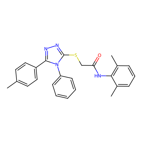 N-(2,6-dimethylphenyl)-2-[[5-(4-methylphenyl)-4-phenyl-1,2,4-triazol-3-yl]sulfanyl]acetamide structure