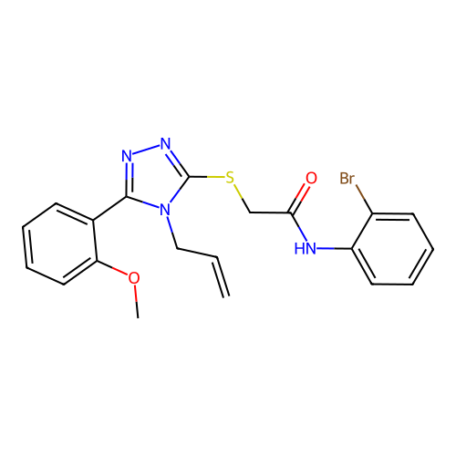 N-(2-bromophenyl)-2-[[5-(2-methoxyphenyl)-4-prop-2-enyl-1,2,4-triazol-3-yl]sulfanyl]acetamide structure
