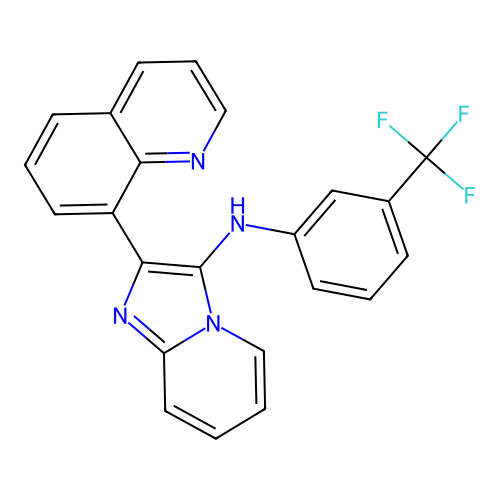 2-(quinolin-8-yl)-N-(3-(trifluoromethyl)phenyl)imidazo[1,2-a]pyridin-3-amine structure