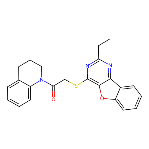 1-(3,4-dihydroquinolin-1(2H)-yl)-2-((2-ethylbenzofuro[3,2-d]pyrimidin-4-yl)thio)ethanone structure