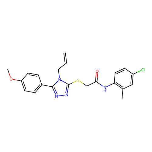 N-(4-chloro-2-methylphenyl)-2-{[5-(4-methoxyphenyl)-4-(prop-2-en-1-yl)-4H-1,2,4-triazol-3-yl]sulfanyl}acetamide structure