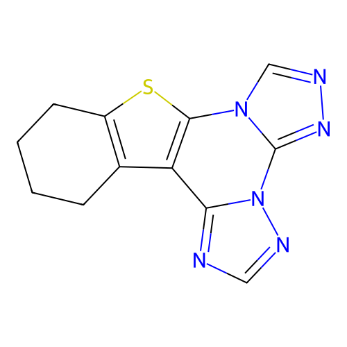 10,11,12,13-tetrahydro[1]benzothieno[3,2-e]di[1,2,4]triazolo[4,3-a:1,5-c]pyrimidine structure