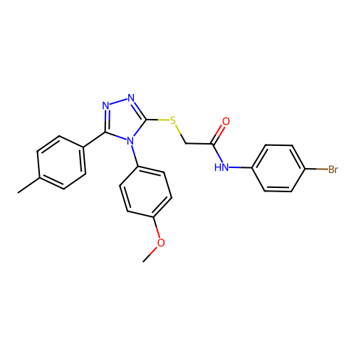 N-(4-bromophenyl)-2-[[4-(4-methoxyphenyl)-5-(4-methylphenyl)-1,2,4-triazol-3-yl]sulfanyl]acetamide structure