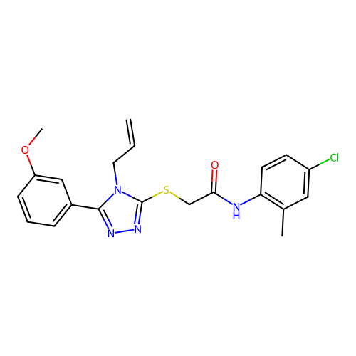 N-(4-chloro-2-methylphenyl)-2-{[5-(3-methoxyphenyl)-4-(prop-2-en-1-yl)-4H-1,2,4-triazol-3-yl]sulfanyl}acetamide structure