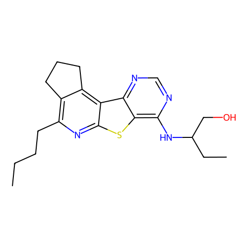 2-((4-butyl-2,3-dihydro-1H-cyclopenta[4',5']pyrido[3',2':4,5]thieno[3,2-d]pyrimidin-7-yl)amino)butan-1-ol structure