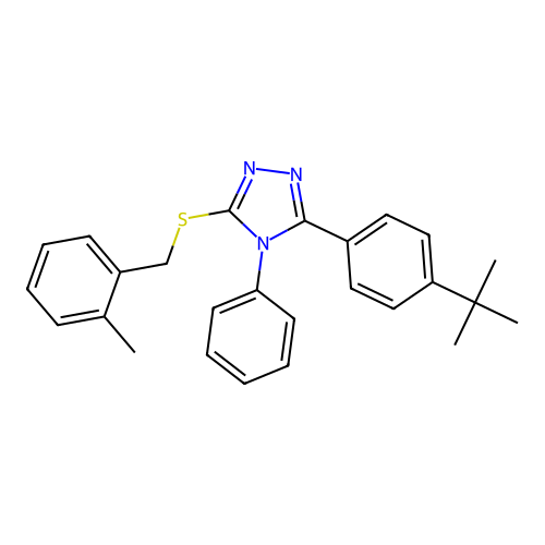 3-(4-tert-butylphenyl)-5-[(2-methylbenzyl)sulfanyl]-4-phenyl-4H-1,2,4-triazole structure