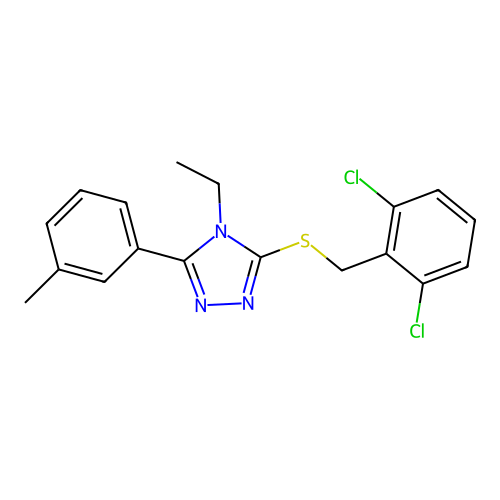3-[(2,6-Dichlorophenyl)methylthio]-4-ethyl-5-(3-methylphenyl)-1,2,4-triazole structure