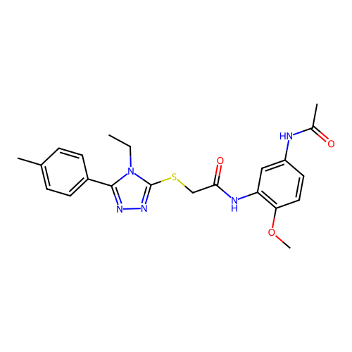 N-(5-acetamido-2-methoxyphenyl)-2-((4-ethyl-5-(p-tolyl)-4H-1,2,4-triazol-3-yl)thio)acetamide structure