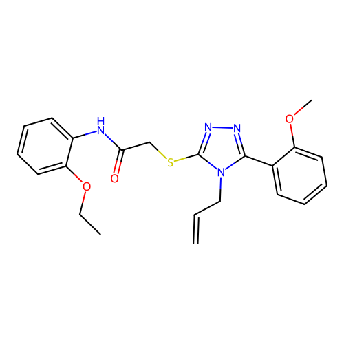N-(2-ethoxyphenyl)-2-[[5-(2-methoxyphenyl)-4-prop-2-enyl-1,2,4-triazol-3-yl]sulfanyl]acetamide structure