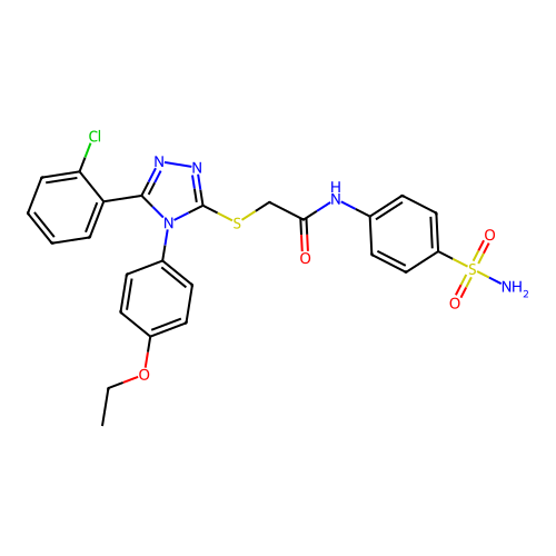 2-{[5-(2-chlorophenyl)-4-(4-ethoxyphenyl)-4H-1,2,4-triazol-3-yl]sulfanyl}-N-(4-sulfamoylphenyl)acetamide structure