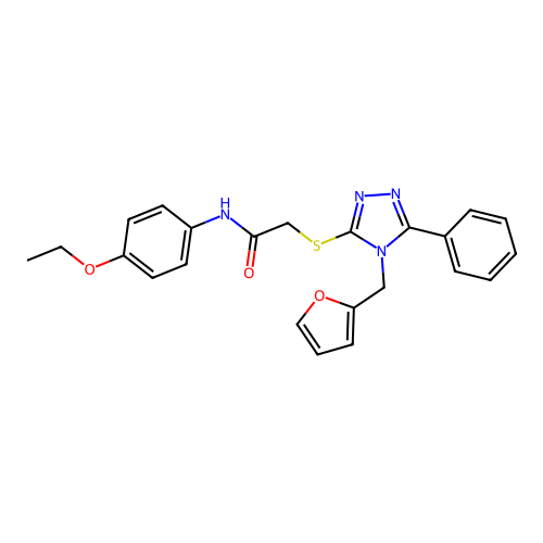 N-(4-ethoxyphenyl)-2-[[4-(2-furylmethyl)-5-phenyl-1,2,4-triazol-3-yl]sulfanyl]acetamide structure