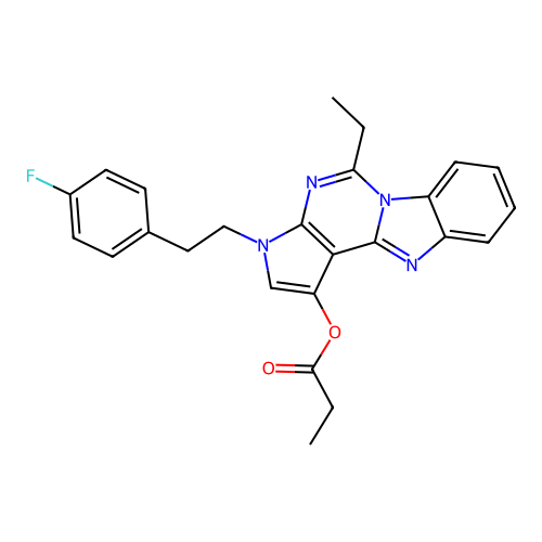 5-ethyl-3-(4-fluorophenethyl)-3H-benzo[4,5]imidazo[1,2-c]pyrrolo[3,2-e]pyrimidin-1-yl propionate structure