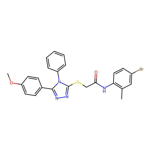N-(4-bromo-2-methylphenyl)-2-{[5-(4-methoxyphenyl)-4-phenyl-4H-1,2,4-triazol-3-yl]sulfanyl}acetamide structure