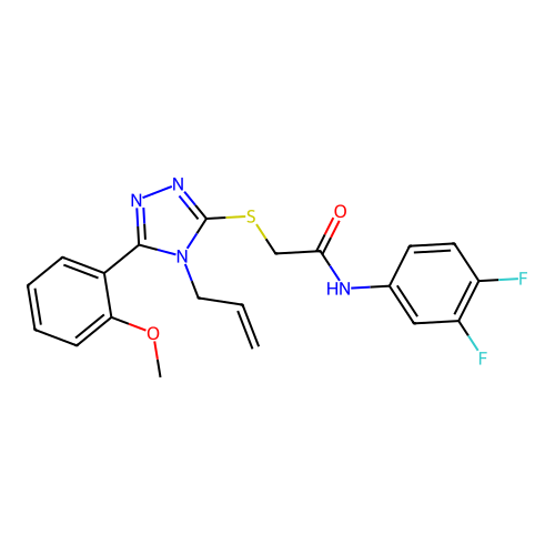 N-(3,4-difluorophenyl)-2-{[5-(2-methoxyphenyl)-4-(prop-2-en-1-yl)-4H-1,2,4-triazol-3-yl]sulfanyl}acetamide structure