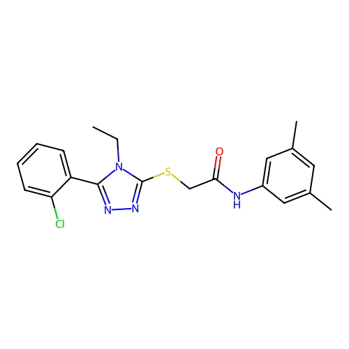 2-((5-(2-chlorophenyl)-4-ethyl-4H-1,2,4-triazol-3-yl)thio)-N-(3,5-dimethylphenyl)acetamide structure