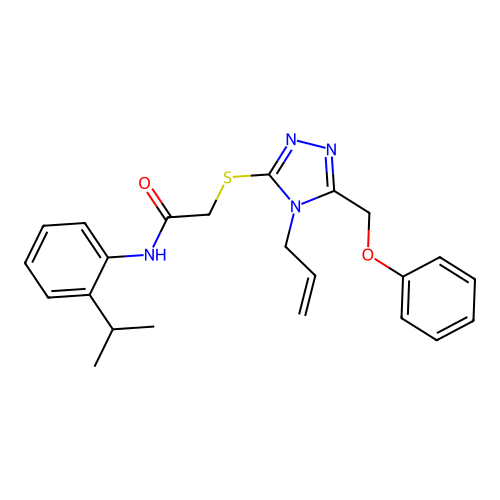2-{[5-(phenoxymethyl)-4-(prop-2-en-1-yl)-4H-1,2,4-triazol-3-yl]sulfanyl}-N-[2-(propan-2-yl)phenyl]acetamide structure