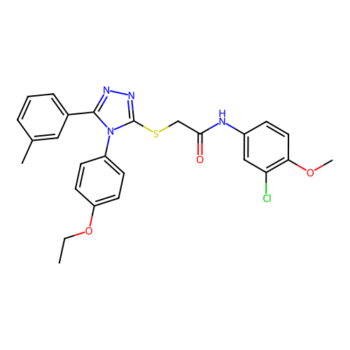 N-(3-chloro-4-methoxyphenyl)-2-{[4-(4-ethoxyphenyl)-5-(3-methylphenyl)-4H-1,2,4-triazol-3-yl]sulfanyl}acetamide structure