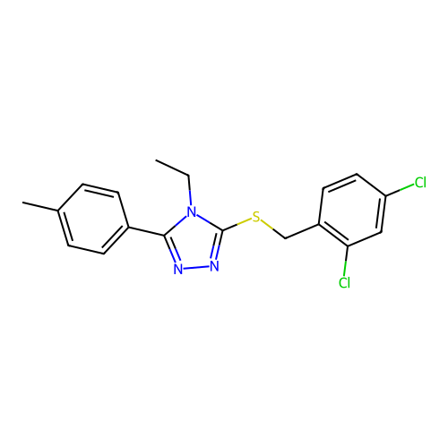 3-[(2,4-Dichlorophenyl)methylthio]-4-ethyl-5-(4-methylphenyl)-1,2,4-triazole structure